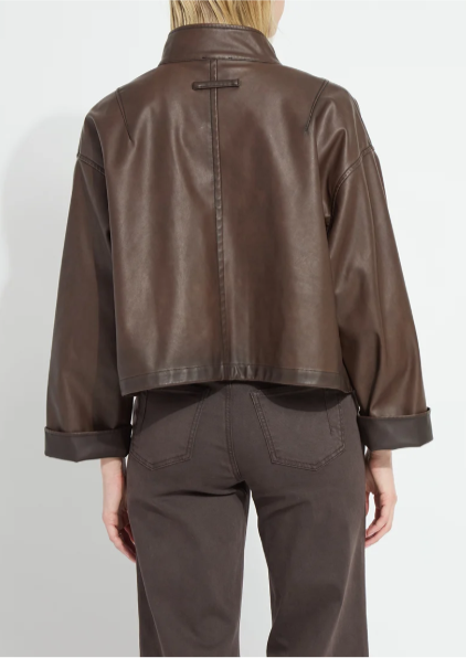 Mina Oversized Washed Vegan Leather Coat