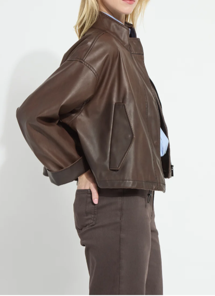 Mina Oversized Washed Vegan Leather Coat