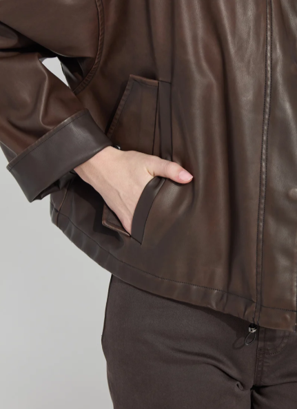 Mina Oversized Washed Vegan Leather Coat