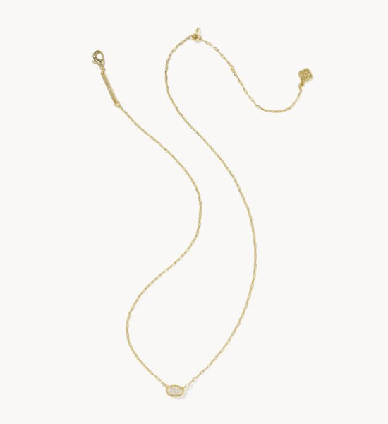 Mini Elisa Luxe Pendant Necklace in Gold & White CZ