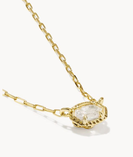 Mini Elisa Luxe Pendant Necklace in Gold & White CZ