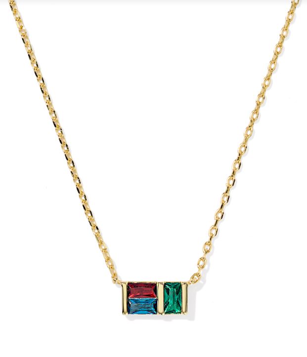 Kendra Scott Jamie Short Pendant Necklace in Gold Multi Mix