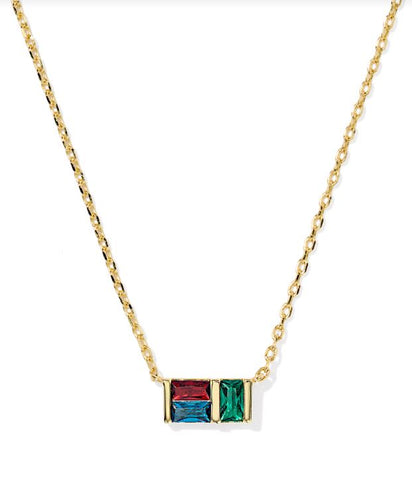 Kendra Scott Jamie Short Pendant Necklace in Gold Multi Mix