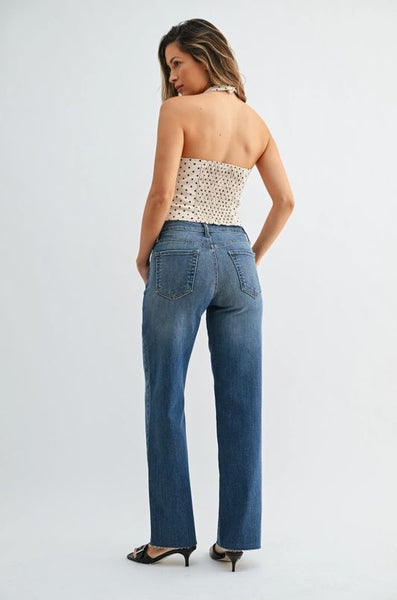 JBD Slim Palazzo Jean with Raw Hem