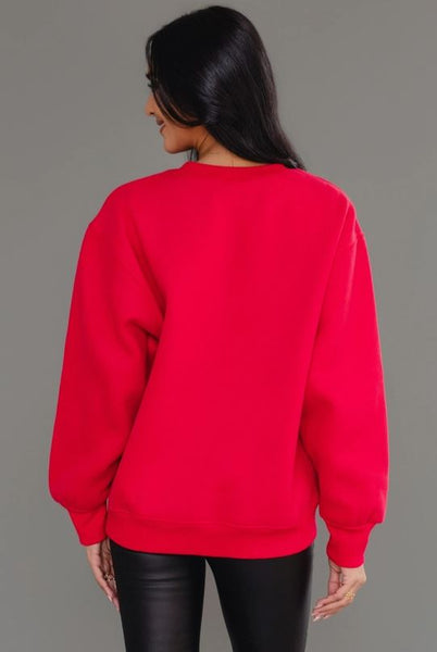 Red & White Merry Sweatshirt