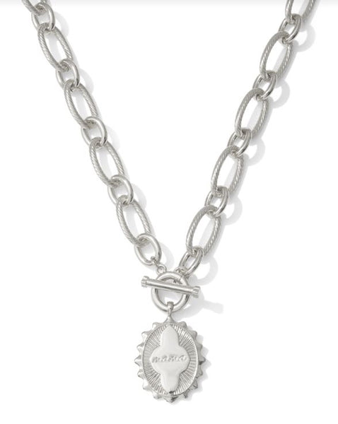 Kendra Scott Mama Link and Chain Necklace in Rhodium Metal