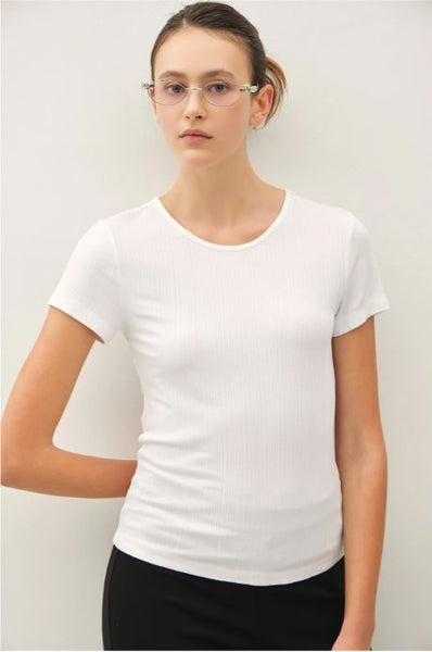 Stretch Ribbed Jersey Top