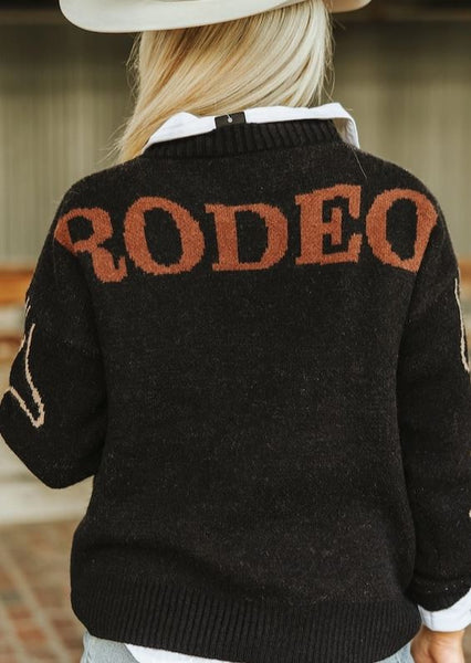 Lucky & Blessed Rodeo Boot Stitch Knit Sweater
