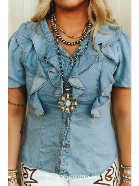 Lucky & Blessed Ruffle Top