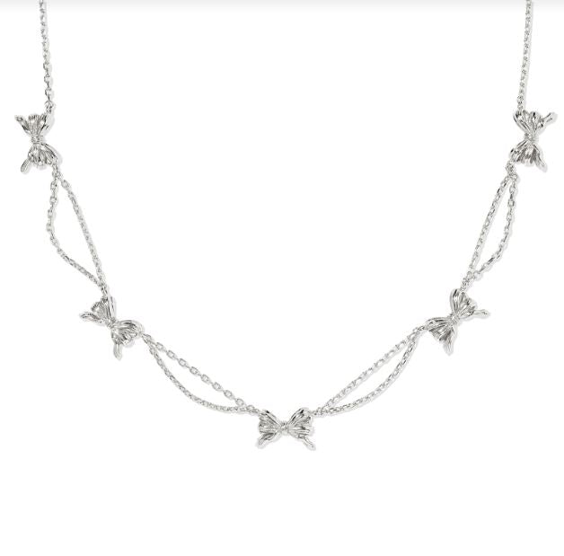 Kendra Scott Bow Strand Necklace in Silver