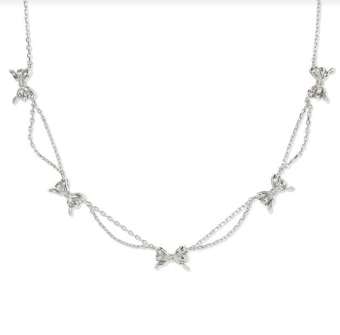 Kendra Scott Bow Strand Necklace in Silver