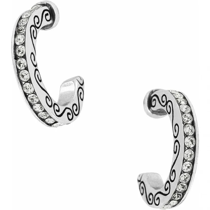 Brighton Silver Secret of Love Mini Hoop Earrings