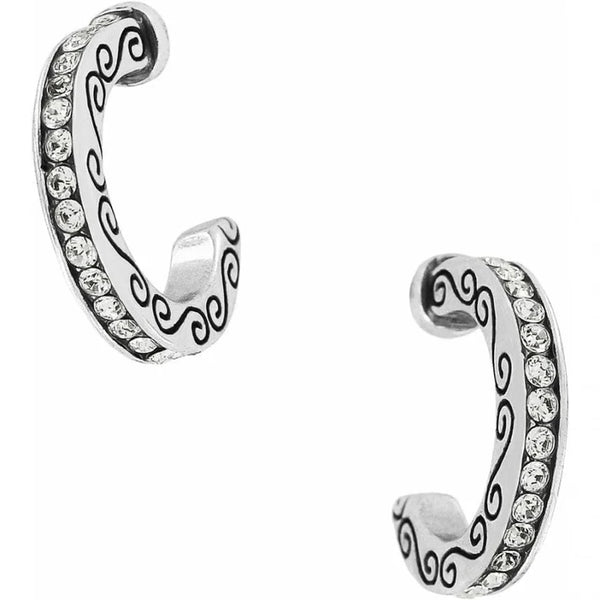 Brighton Silver Secret of Love Mini Hoop Earrings