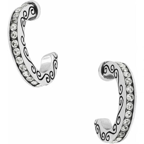 Brighton Silver Secret of Love Mini Hoop Earrings