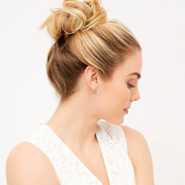 Brighton Silver Secret of Love Mini Hoop Earrings