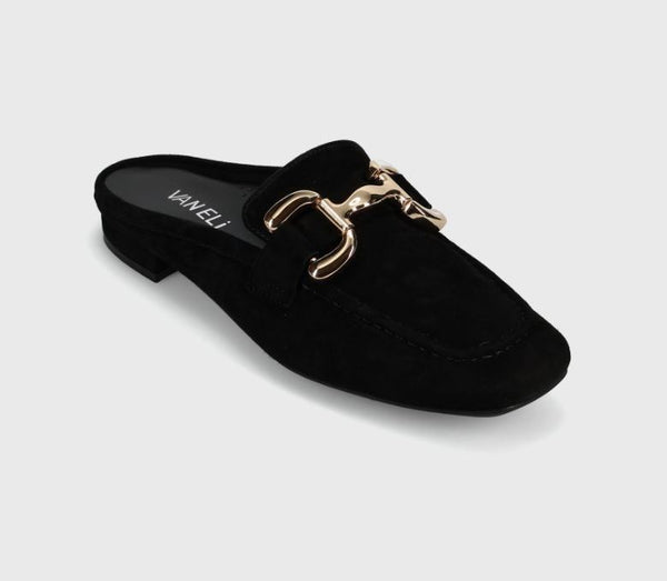 Vaneli Shaine Black Suede