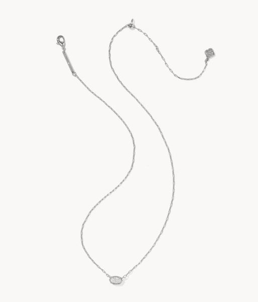 Mini Elisa Luxe Pendant Necklace in Silver & White CZ