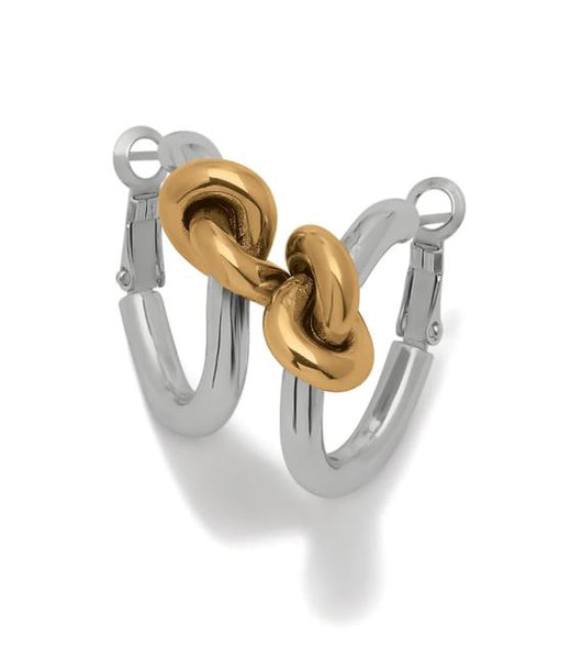 Brighton Interlock Single Knot Two-tone Hoop Earrings