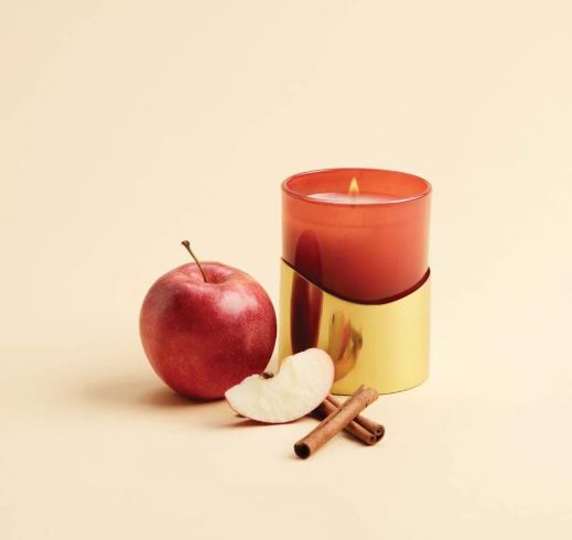 Simmered Cider- Harvest Red Poured Candle With Gold Sleeve
