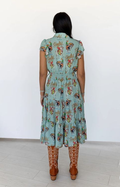 Howdy Western Print Dress