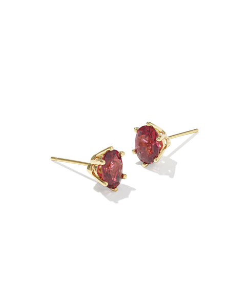 Cailin Crystal Stud Earring in Gold & Red Crytsal