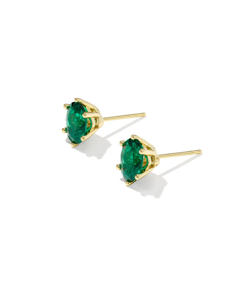 Cailin Crystal Stud Earring in Gold & Green Crystal