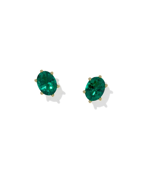 Cailin Crystal Stud Earring in Gold & Green Crystal