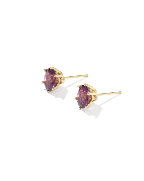 Cailin Crystal Stud Earring in Gold & Purple Crystal