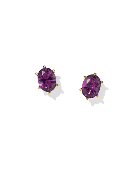 Cailin Crystal Stud Earring in Gold & Purple Crystal