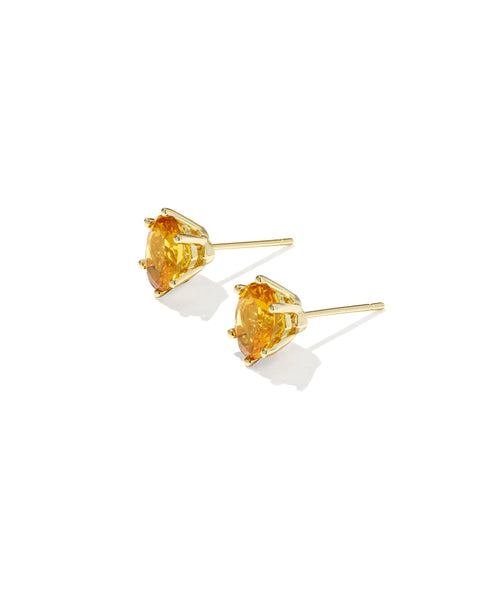 Cailin Crystal Stud Earring in Gold & Golden Yellow Crystal