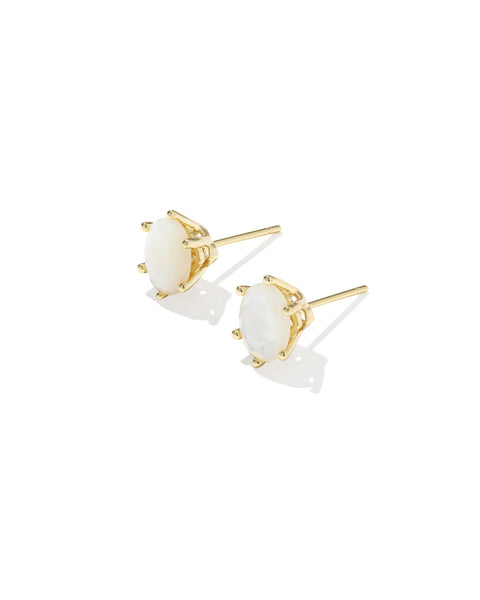 Cailin Crystal Stud Earring in Gold & Ivory Mother of Pearl