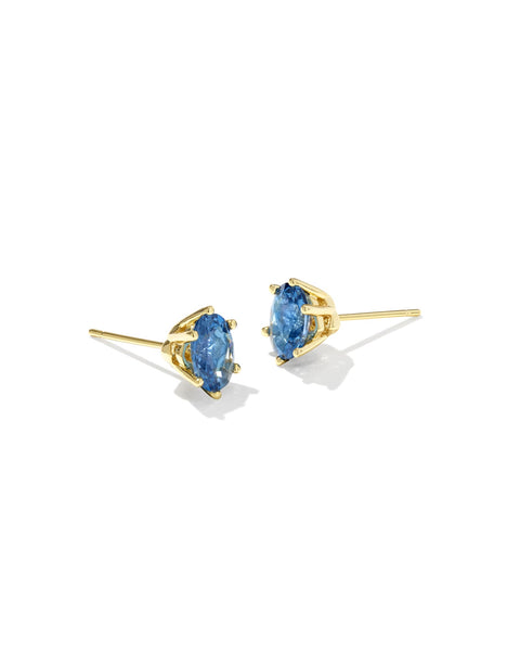 Cailin Crystal Stud Earring in Gold & Blue Crystal