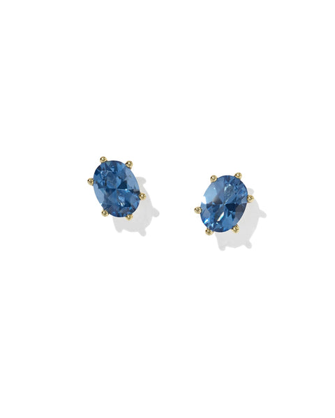 Cailin Crystal Stud Earring in Gold & Blue Crystal
