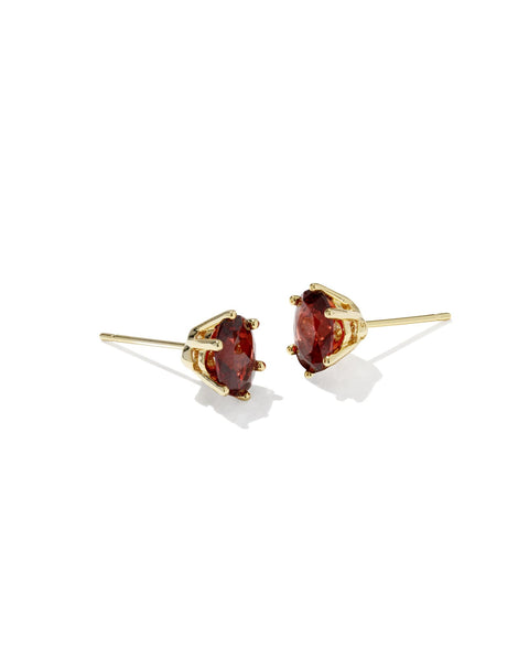 Cailin Crystal Stud Earring in Gold & Burgundy Crystal