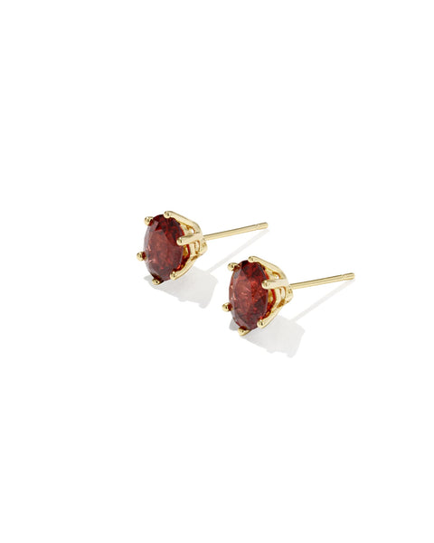 Cailin Crystal Stud Earring in Gold & Burgundy Crystal