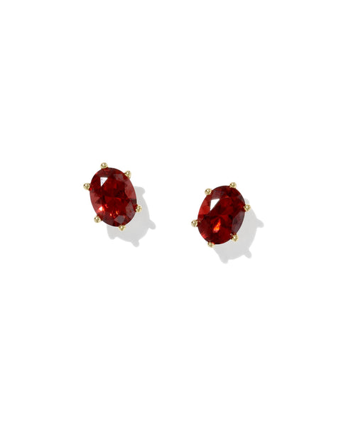 Cailin Crystal Stud Earring in Gold & Burgundy Crystal