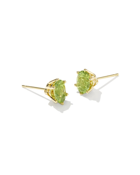 Cailin Crystal Stud Earring in Gold & Light Green Crystal