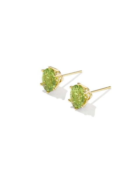 Cailin Crystal Stud Earring in Gold & Light Green Crystal
