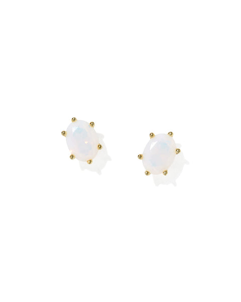 Cailin Crystal Stud Earring in Gold & White Iridescent Crystal