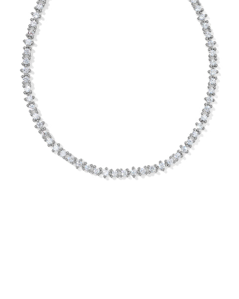 Fate Tennis Necklace in Silver & White CZ