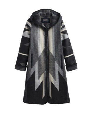 Hooded Jacquard Coat