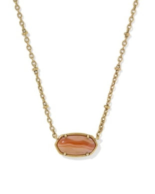 Tiger Striped Elisa Necklace in Vintage Gold & Orange Banded Agate