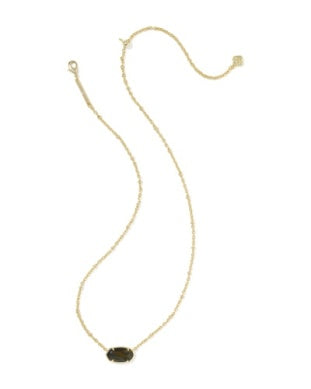 Tiger Striped Elisa Necklace in Gold & Dark Brown Hawkeye