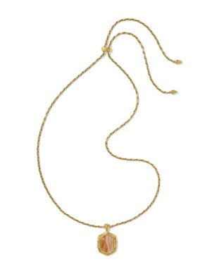 Tiger Striped Daphne Long Necklace in Vintage Gold & Orange Banded Agate