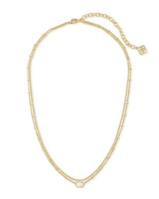 Kendra Scott Emilie Multi Strand Necklace in Gold Iridescent Drusy