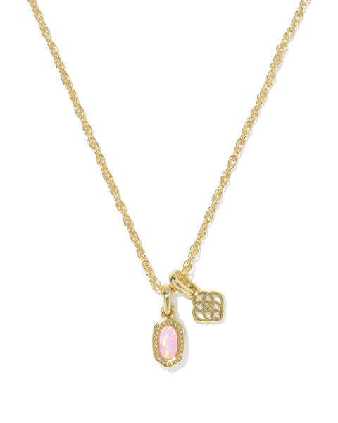 Kendra Scott Mini Elisa Dira Necklace in Gold & Pink Opal