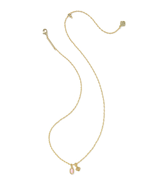 Kendra Scott Mini Elisa Dira Necklace in Gold & Pink Opal