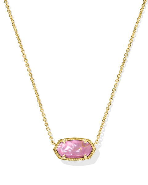 Kendra Scott Elisa Pendant Necklace in Gold & Light Mauve Illusion