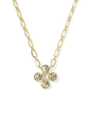 Leanne Short Pendant Necklace in Gold & Natural Mother of Pearl