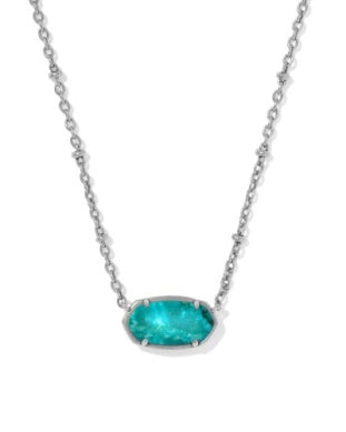 Tiger Striped Elisa Necklace in Vintage Silver & Blue Marble